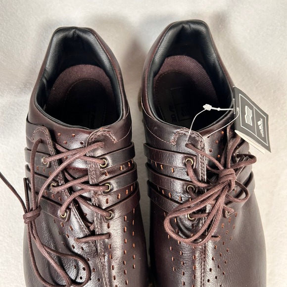 Adidas Tour360 LTD WD Golf Shoe Spiked Men 12 D Burgundy Leather 3D Fit Foam NWT - Picture 5 of 15
